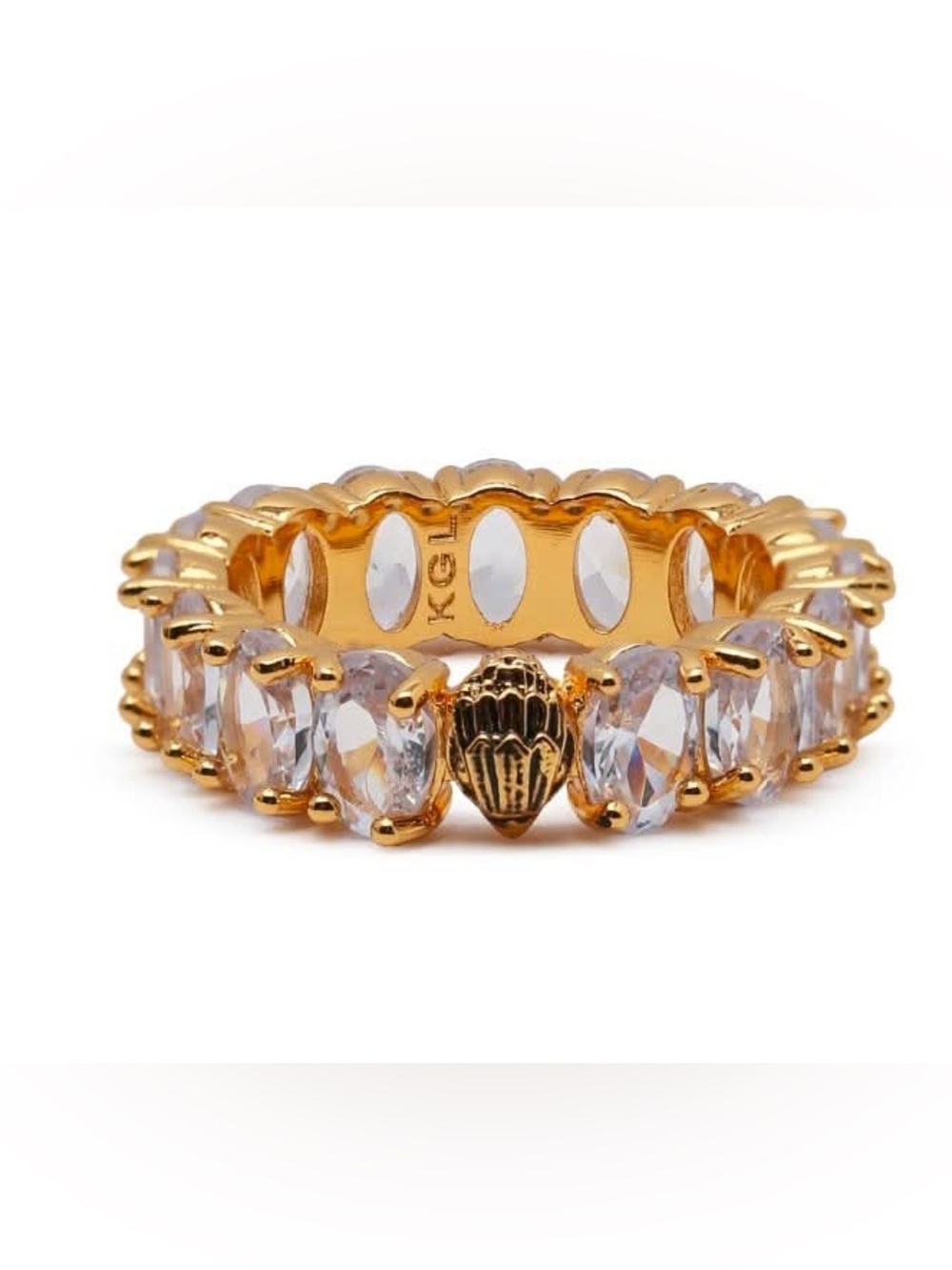 New in box Kurt Geiger Eagle Clear And Gold Eternity Ring  Size 7 ( without tags